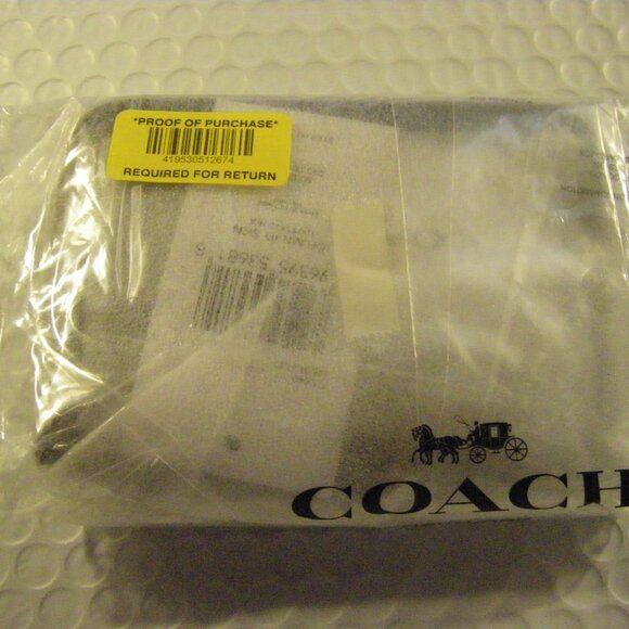 Coach Essential Mini Id Card Case With Crystal Black Leather & Pave Crystals NWT - Picture 8 of 9